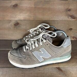 new balance 574 mens size 9 shoes gray suede athletic running sneakers